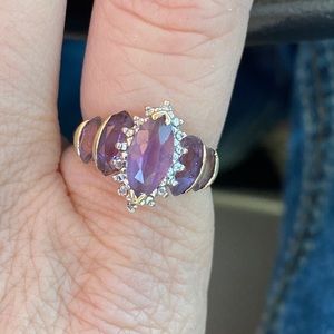 Sold Amethyst and diamond ring